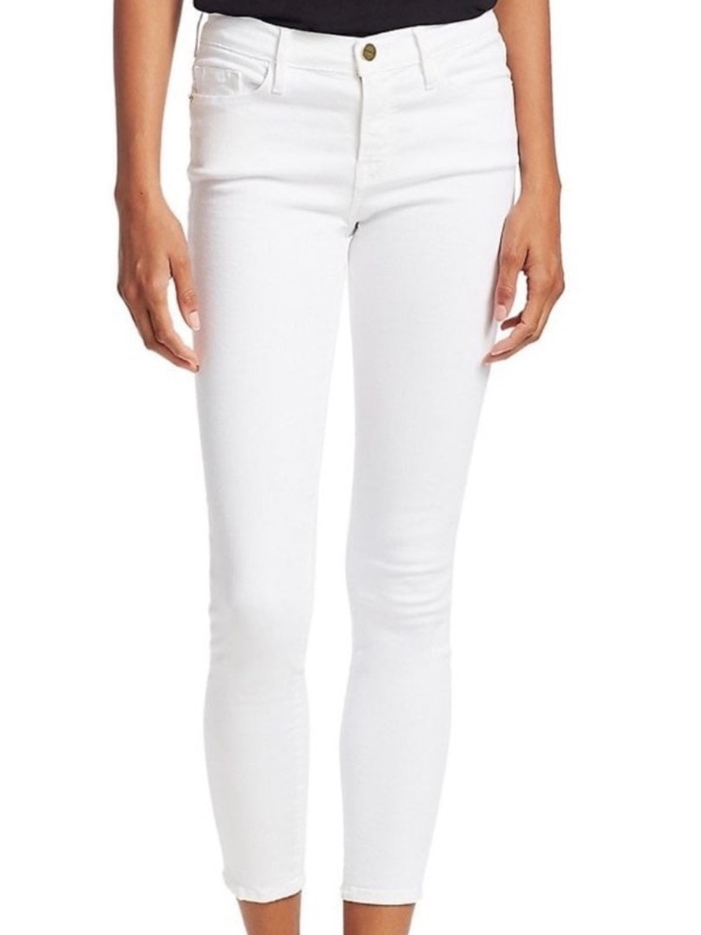 FRAME Le Skinny De Jeanne Crop White Mid-Rise Skinny Jeans WHOOPS! MSRP $184
